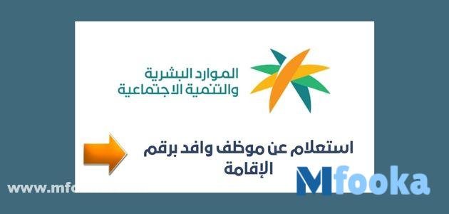 خدمة الاستعلام عن موظف وافد